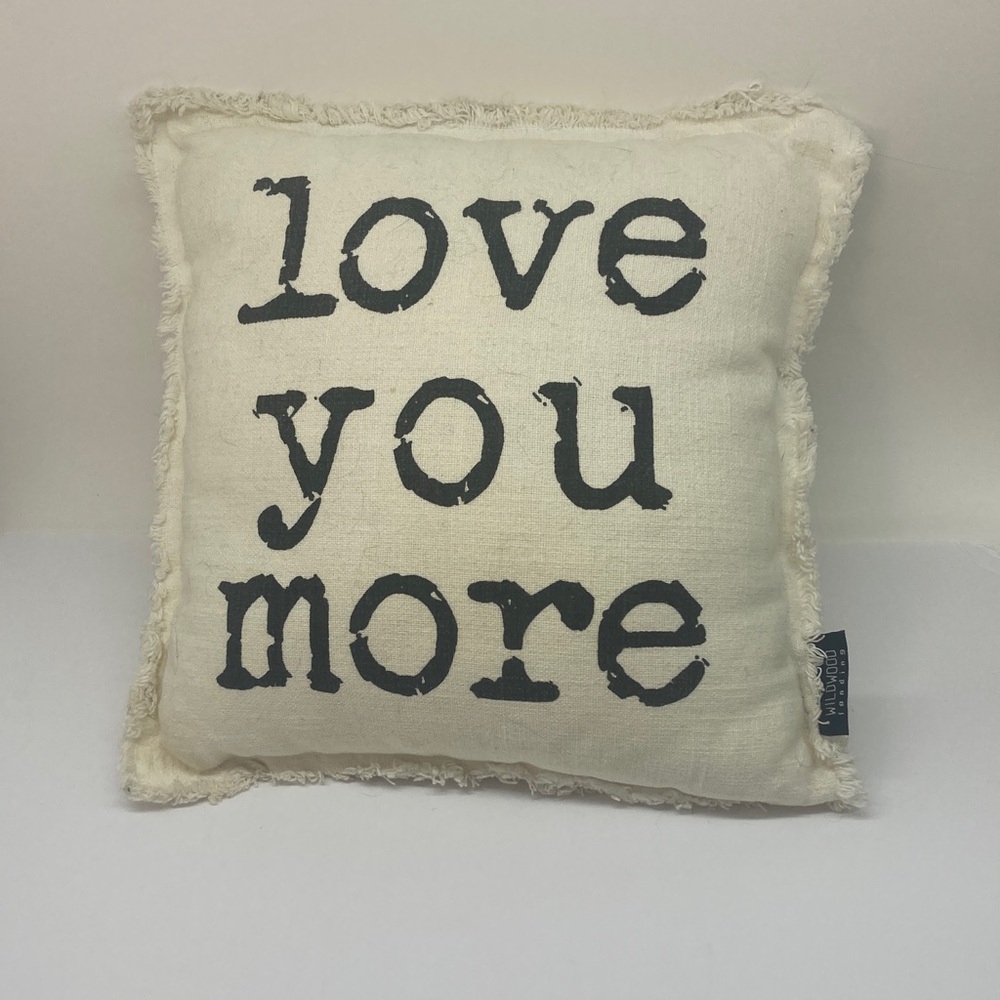 Primitives by Kathy Black and White Love You More Pillow